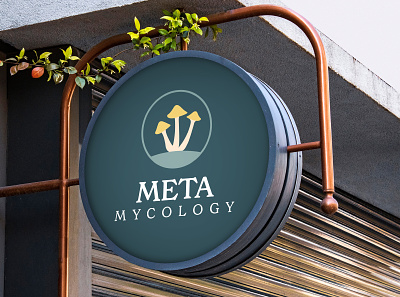 Meta Mycology Storefront Sign branding design graphic design identity logo logo design mockup signage