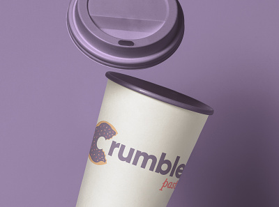 Crumbles Pastries Cup Design bakery logo cup design design graphic design logo logo design mockup design package design packaging