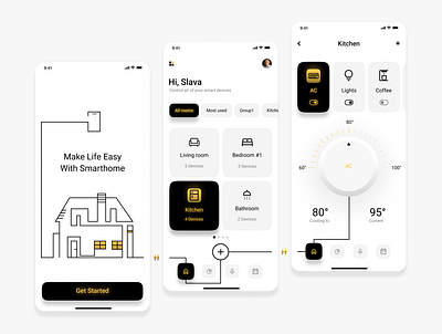 Smart Home App app design graphic design illustration logo mobile smarthome ui ux