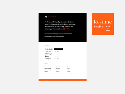 Resume freebie for personal and commercial use by Web 5.0 ⚡️ on Dribbble