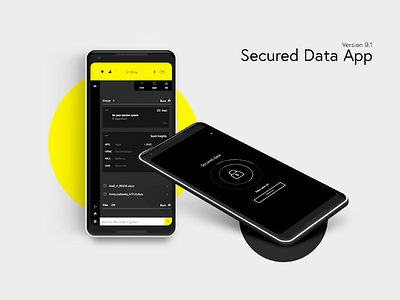Secured Data App Concept application fileapp files safety secured secured data