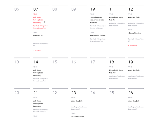 Grid Calendar by Mariana Gomes for Significa on Dribbble