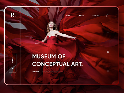 Museum of Conceptual Art art beautiful colorful design interface interface design museum red ui ux web web design website women