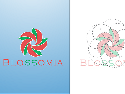 Blossomia design flower golden ratio graphic design logo logo design