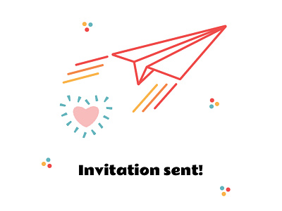 Invitation Confirmation adobe branding confirmation design heart illustration illustrator invitation invite mail mailbox paper plane plane portland vector
