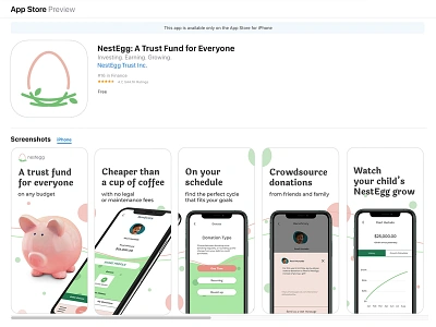 NestEgg iOS App Store Screenshots app branding design portland typography ui ux web