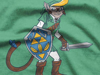 Missing link link nintendo t shirt design zelda