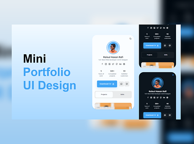 M!N! Portfolio UI Design cv design graphic design landing page portfolio resume typography ui ux website ui design