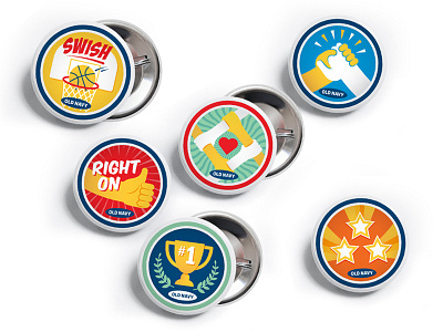 Old Navy Regional Director Pins buttons colorful fun illustration old navy pins retail vector