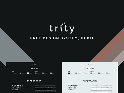 Trity – Free Design System, UI Kit black and white branding buttons color scheme colors commerce design design system ecommerce free interface shop site store ui ui kit uiux ux web web design