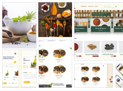 Mood board for Bountiful Herb & Spice Shop design graphic design ui ux