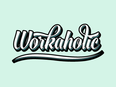 Workaholic 3d colors design effects typography