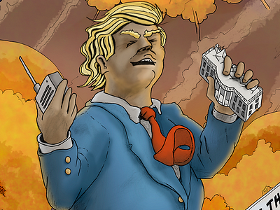 ELECTION DAY poster comic doomsday election illustration nuclear politics trump white house
