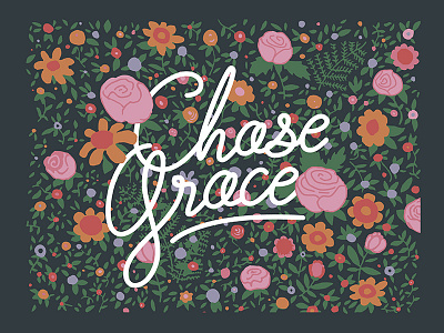 Chase Grace floral flower mono script typography vector