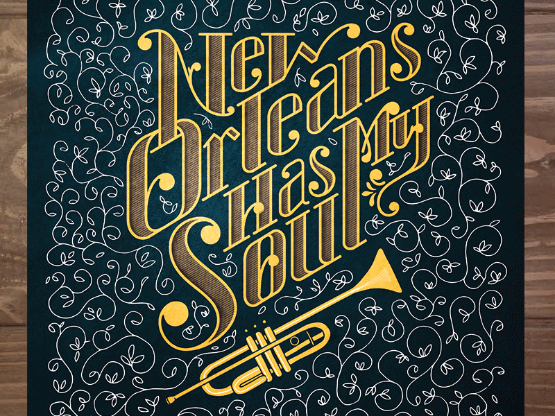 New Orleans Has my Soul illustrator new orleans nola pattern sketch typography