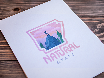 Natural State Printed arkansas natural state texture vector
