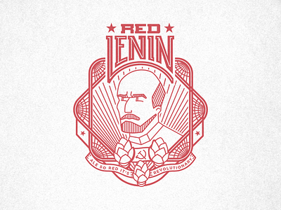 Red Lenin Ale - Beer Label beer benevolent communism dictator illustration lenin vector