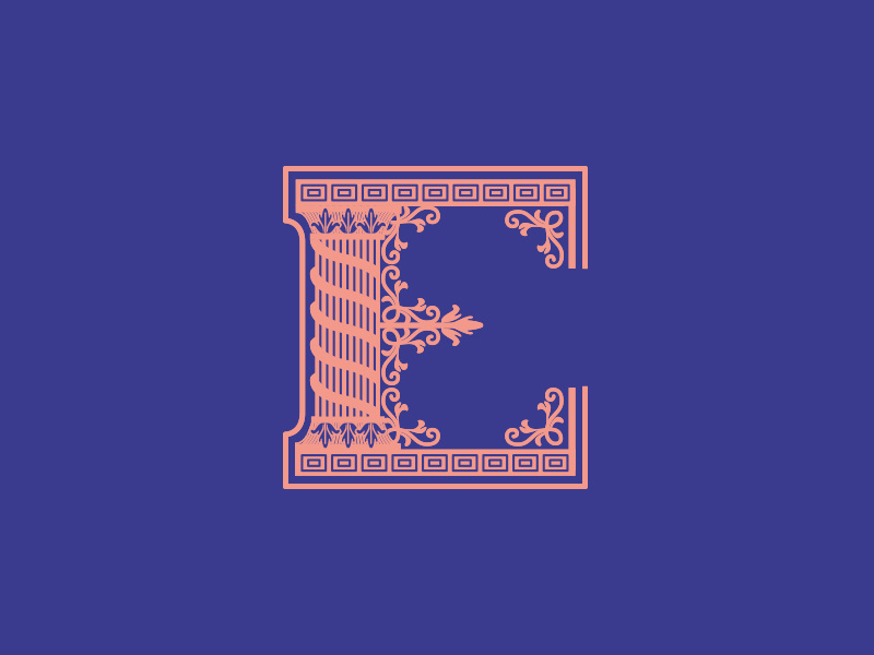 #Typehue Week 5: E floral column architecture greek roman challenge e lettering typography