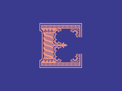 #Typehue Week 5: E architecture challenge column e floral greek lettering roman typography