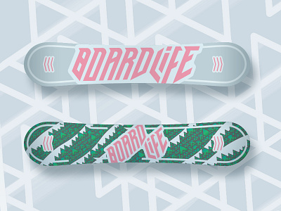 BoardLife Snowboard Design illustrator mountains photoshop snowboard thick lines trees vector