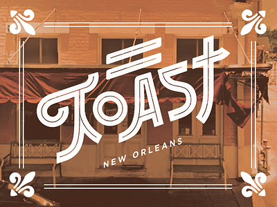 Toast New Orleans food illustrator lettering new orleans nola toast tourism type vector