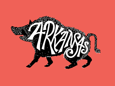 Arkansas Hogs arkansas custom hogs ink lettering pen print typography