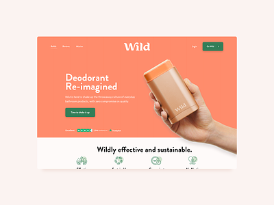 Wild - Let's get Wild! ecommerce homepage landing shopify web design