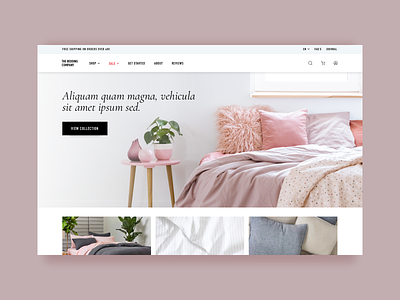 Bedding Company - Concept bedding concept homepage minimal shopify web design website