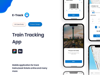 E-Track Train Tracking App UI/UX adobexd figma train trainapp trainappui ui uiux