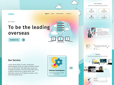 Company Profile Web app branding design illustration research typography ui ux