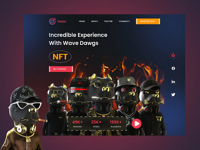 Website Design Wave Dawgz NFT design figma graphic design illustration landign nft nftdesign nftlandignpages ui ui design uidesign uiux uiuxdesgin ux uxdesign wavedawgz