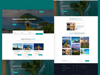 Travel website landing page design.