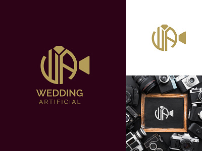 WA Wedding Concept Logo Design brand identity branding graphic design logo logo design photography logo riz work rizwork rizworkbd videography logo wa wa logo wedding logo wedding photography logo