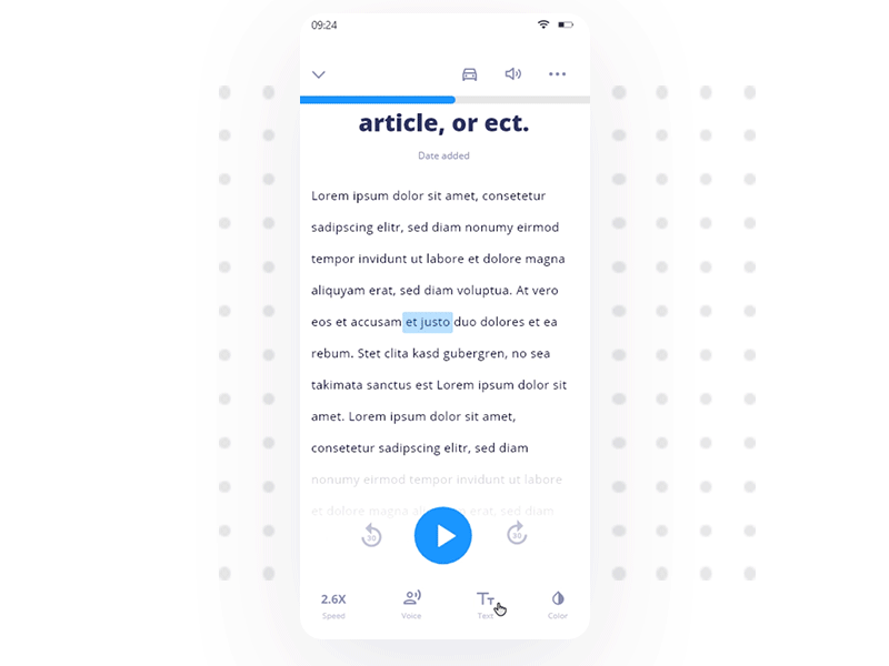 speech font appdesign audio mobile text to speech uidesign ux