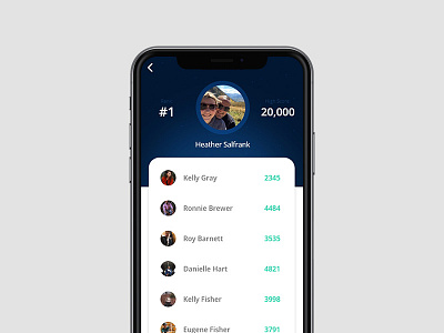 #019 Leaderboard appdesign dailyui dailyuidesign leaderboard mobile ui uidesign ux