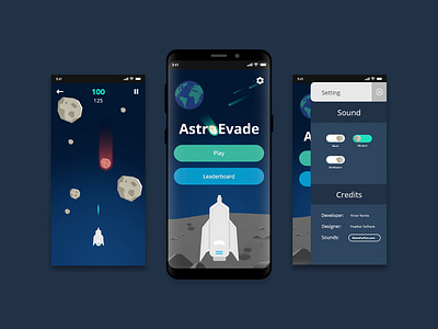 Astroevade android appdesign arcade dailyui game app logo mobile ui