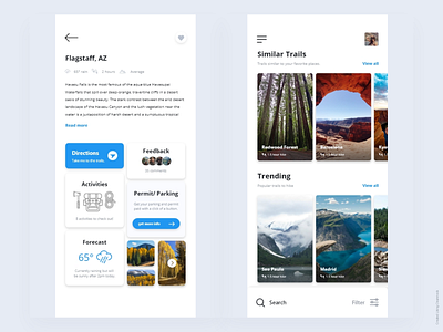 Rove Trails App appdesign design hike mobile trails travel ui uidesign ux