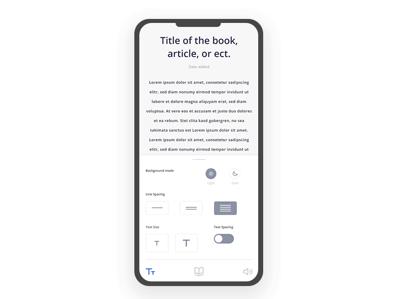 Text To Speech Edits accessibility appdesign audio design mobile reading texttospeech uidesign