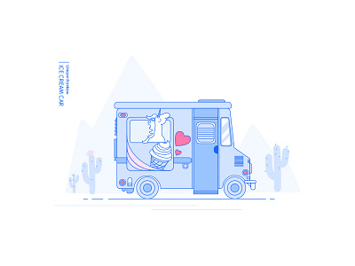 Icedream2 car cream ice icon illustration love