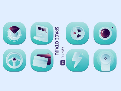 Space Otaku Icon3 animation camera icon illustration logo news space star