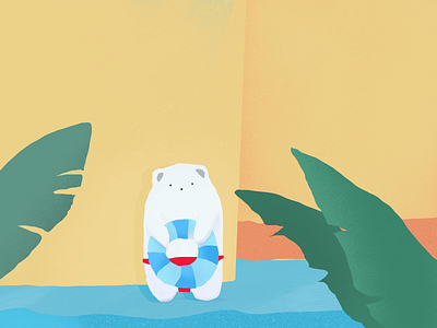 Polar bear summer bear ipad pen procreat summer swim warm