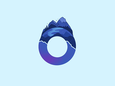 o-think design icon illustration man mountain