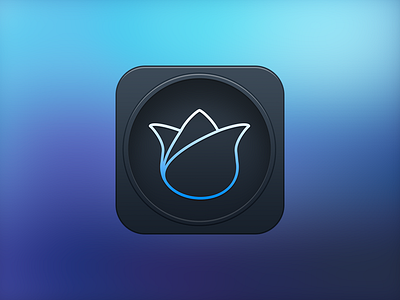 Lily software icon blue branding dark flower free logo psd thin lines