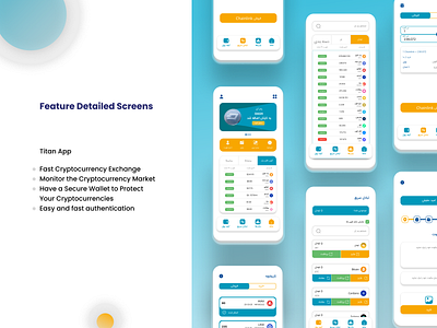 Cryptocurrencies Exchange Persian (TITAN) app branding design graphic design logo typography ui ux