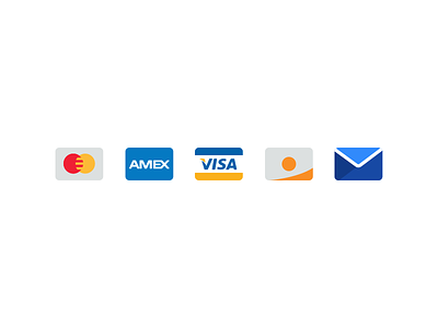 Forms of Payment amex cards credit email flat icons payment travelbank visa