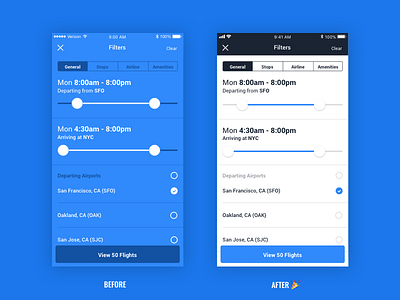 Flight Filters booking business filters flights ios travel travelbank