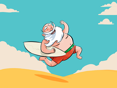 Santa going to beach!