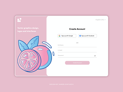 Sugar Sign Up design ui vector