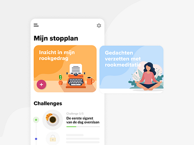 Stoppen met roken app app design card cards challenge challenges concept concepting design playground quit quit smoking research smoking ui ui design ux research