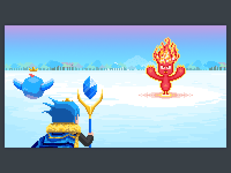 A Battle animation battle monster pixel pixel art snow snow king